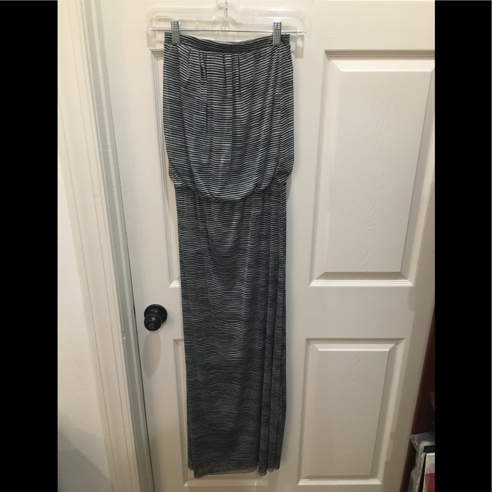 Cynthia Rowley Strapless Mesh Maxi Dress